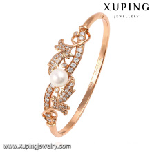 51476 Mode Elegant Rose Gold Farbe CZ Diamant Imitation Schmuck Armreif mit Perlen